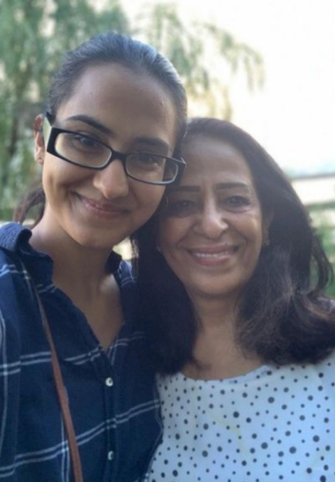 Actress Amrit Kaur with her mother